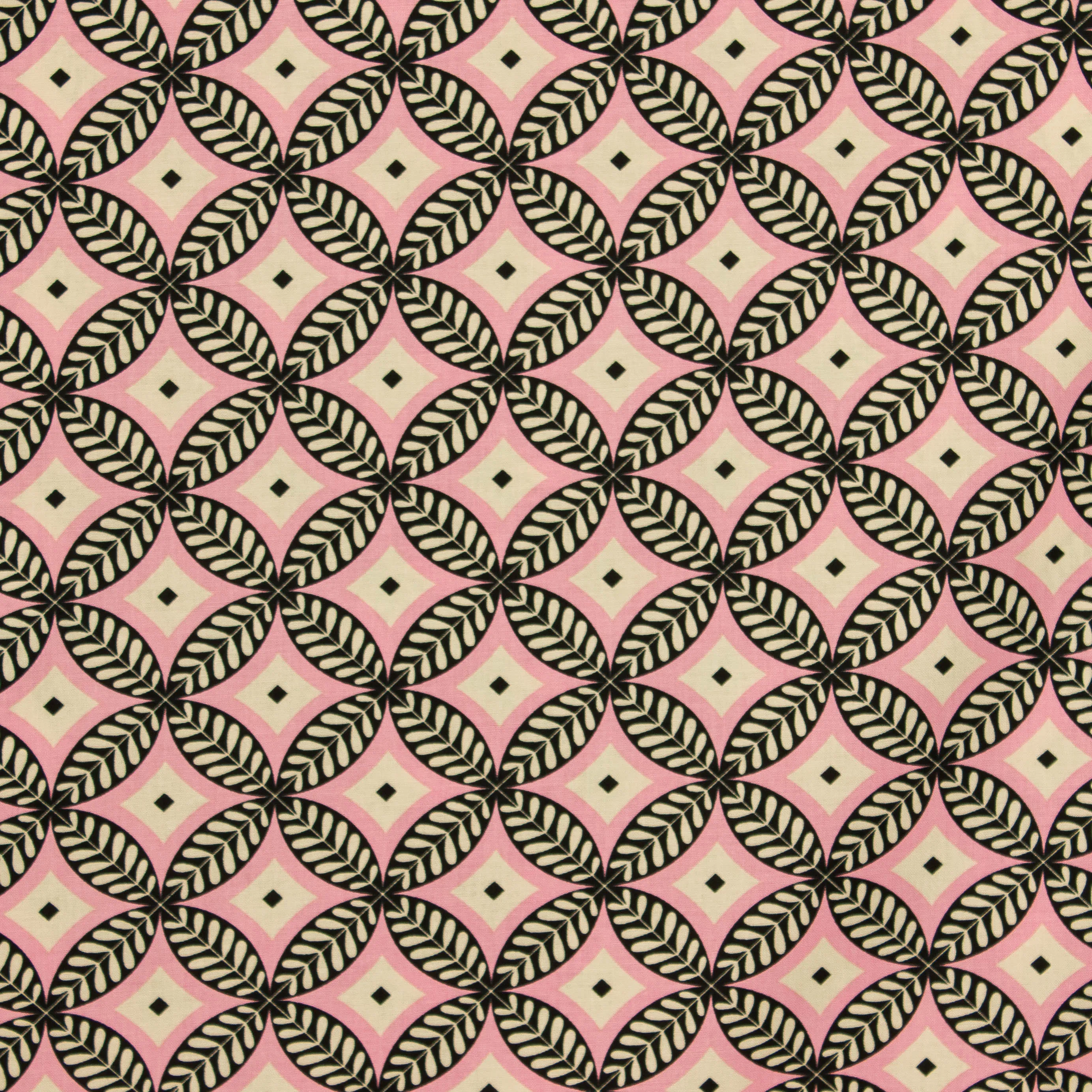 Katoen wit met een abstracte tekening